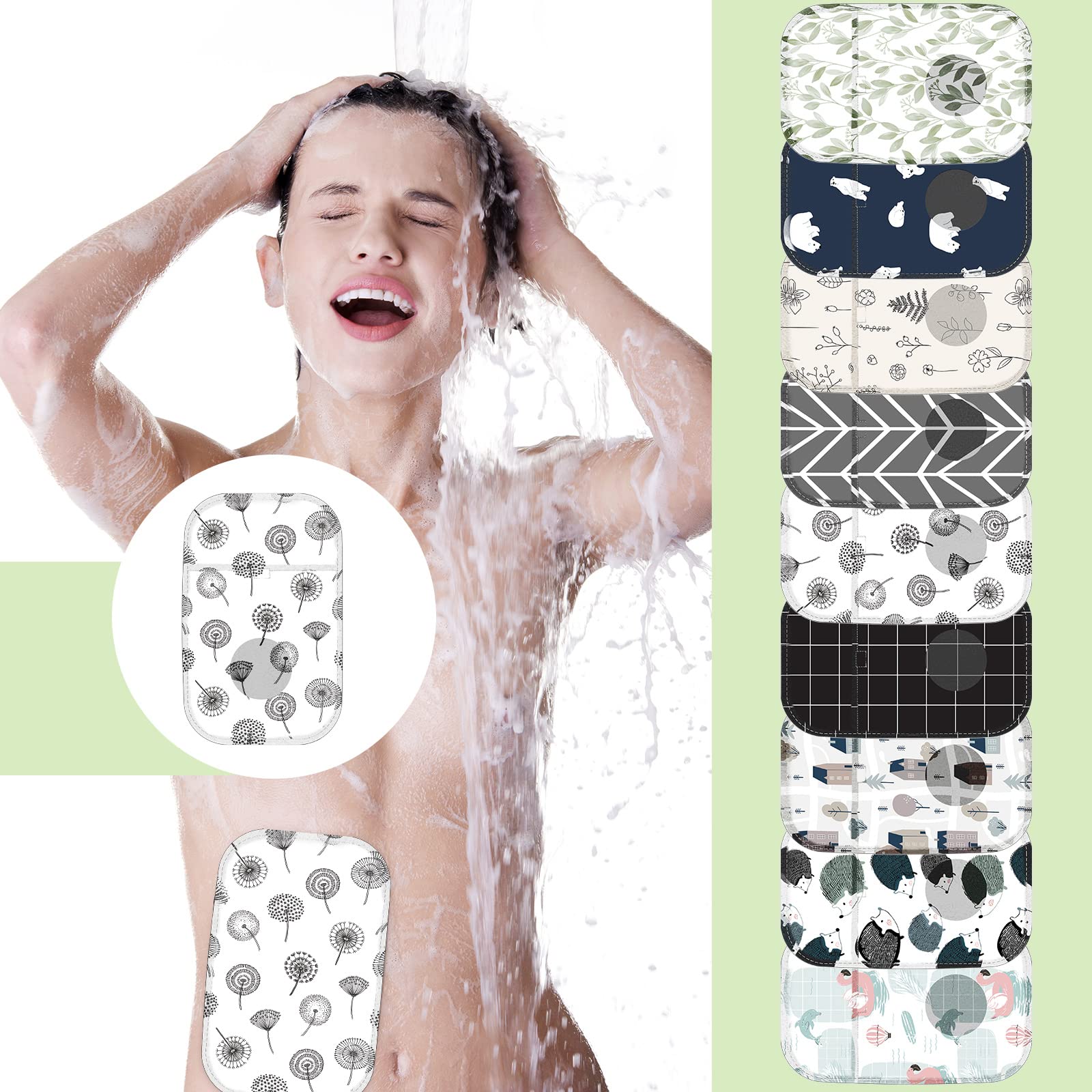 Weewooday 9 Pcs Ostomy Bag Covers Waterproof Ostomy Shower Cover Lightweight Colostomy Bags Reusable Washable Wrap with Adjustab
