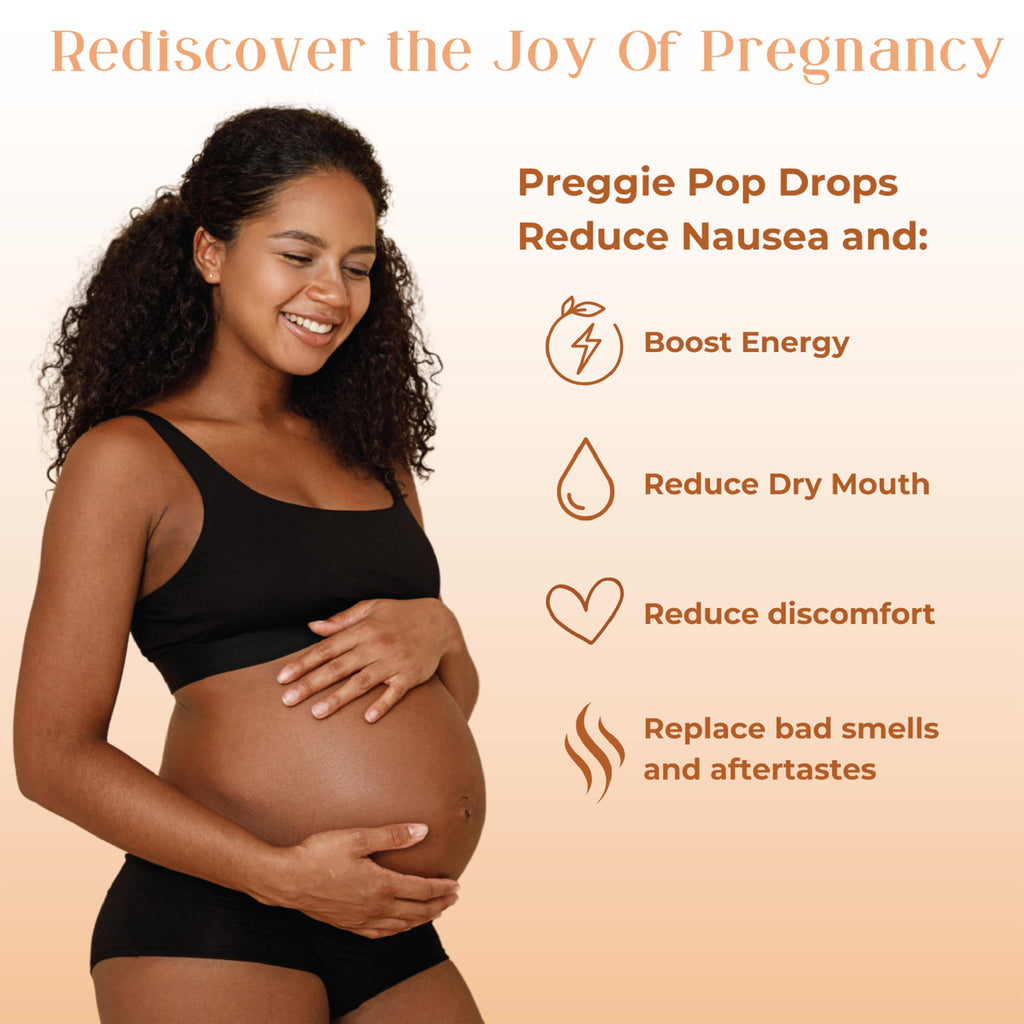 Preggie Pop Drops Pregnancy Nausea Relief Morning Sickness Candy with Essential Oils for Pregnant Women - Natural Sour Lemon, 32