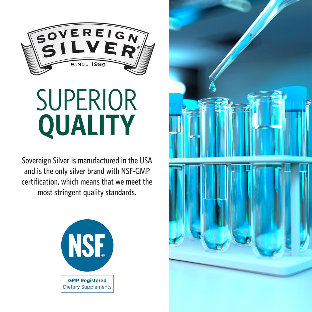 Sovereign Silver Bio-Active Silver Hydrosol for Immune Support - 10 ppm, 1 oz - Nasal Spray