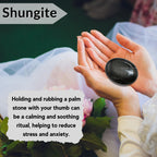 Shungite Crystals and Healing Stones - Large Palm Stone Crystals Piedra - Crystal for Good Luck, Balanced Positive Energy, Medit