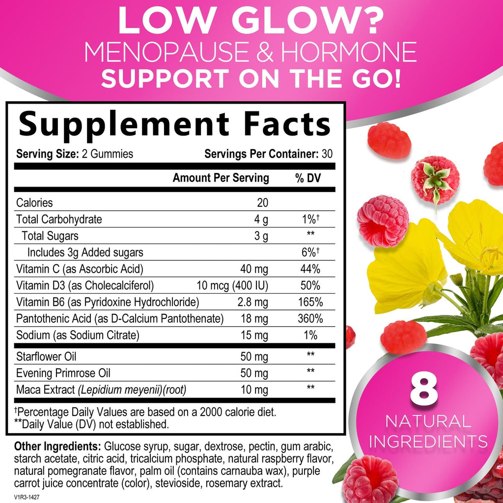Menopause Supplement for Women - Complete Multi-Benefit Menopause Relief Gummy for Mild Hot Flashes & Night Sweats, Natural Bala