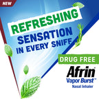 Afrin New Vapor Burst, On-The-Go Daily Inhaler, 100% Drug Free, Infused with Natural Eucalyptol, Rosemary Oil, and Menthol 0.8 m