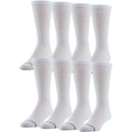 MediPEDS 8 Pair Diabetic Crew Socks with Non-Binding Top, White, Shoe Size: Shoe Size: Men 7-12 and Ladies 10-13