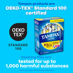 Tampax Pearl Tampons, with LeakGuard Braid, Ultra Absorbency, Unscented, 60 Count
