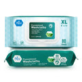 MED PRIDE Disposable XL Premoistened Washcloths 8    x 12    Pack of 80 - Adult Cloth Wipes For Sensitive Skin- Extra Soft Incon
