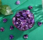 QINJIEJIE 20 PCS Amethyst Heart Crystal Purple Healing Crystals Natural Cute Stones Pocket Healing Palm Love Bulk Set Wholesale