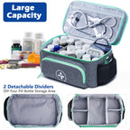 BAGSFY Travel Medicine Bag Organizer with Mini Medication Bag, Double Layers First Aid Kit Empty, Lockable Pill Bottle Organizer