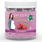 Preggie Pop Drops Pregnancy Nausea Relief Morning Sickness Candy with Essential Oils for Pregnant Women - Natural Raspberry, 32 