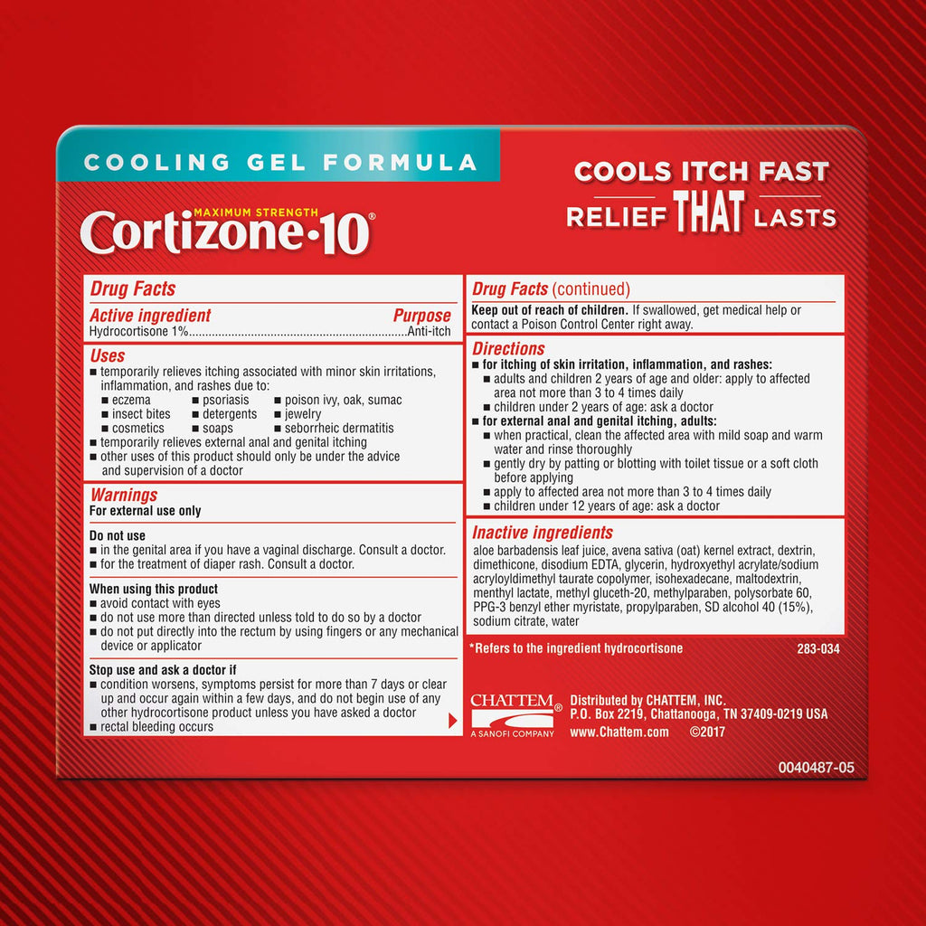 CORTIZONE-10 Cooling Relief Anti-Itch Gel, 1 Oz (Pack of 4)