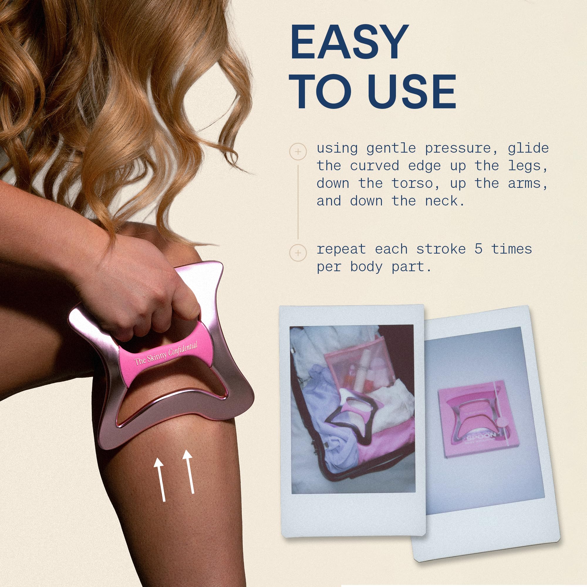 The Skinny Confidential Le Spoon Body Sculpting Tool - Muscle Scraper & Body Sculptor Massage Tool - Full-Body Treatment for Blo