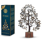 PYOR Tigers Eye, Healing Crystal, Positive Stones, Gem, Money Crystal, Gemstone Bonsai Tree, Positive Energy Decor