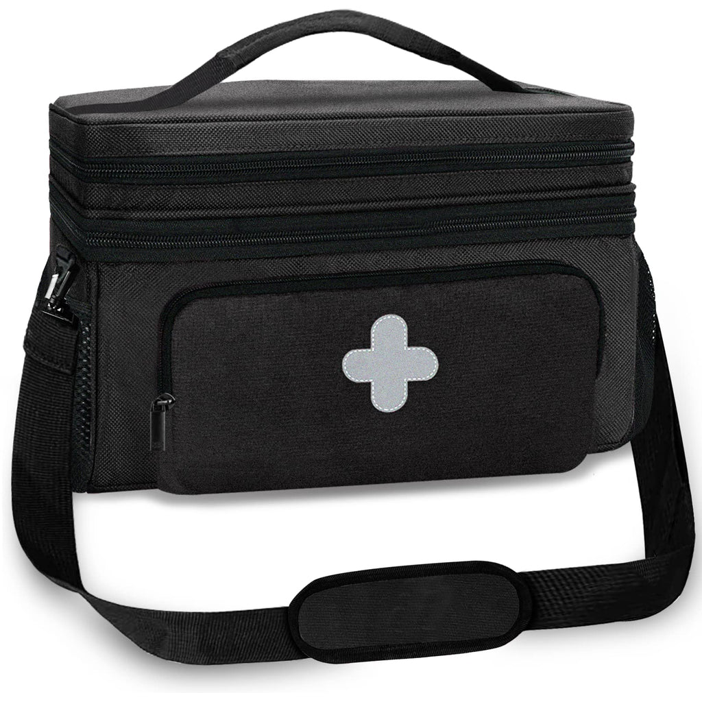 GDNasist Medicine Storage Bag, Pill Bottle Organizer for Emergency, Medicine Box Empty with Small Portable Pouch, First Aid Box 