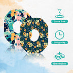 25pcs Adhesive Over Patches for Dexcom G7, Spring Flower Style Waterproof Breathable Sweatproof Sensor Cover, Floral CGM Overpat