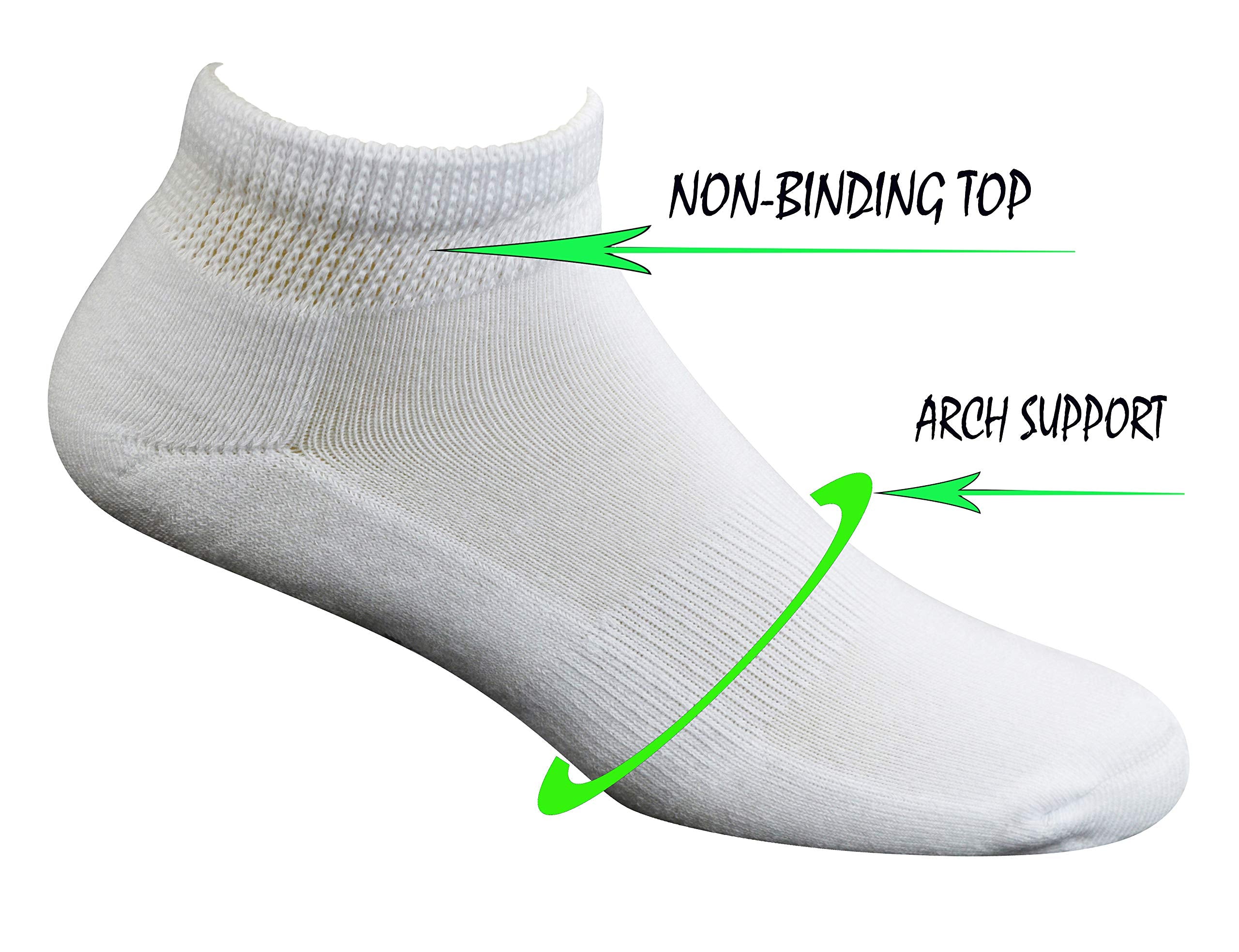 Yomandamor Mens Cotton Diabetic Low Cut Socks with Seamless Toe,5 Pairs