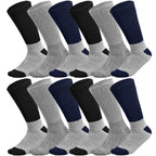 Doctor Recommend Thermal Diabetic Socks Keep Foot Warm Non-Binding Crew Socks For Men Women 12-Pack (10-13 Men Size, 12 Pairs As