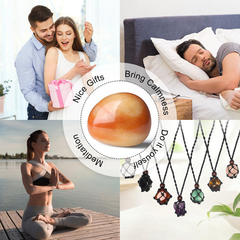 YATOJUZI 1.6''-2'' Yellow Jade Natural Crystals and Healing Stones Worry Stones Polished Rocks Yellow Gemstones Palm Stone for M