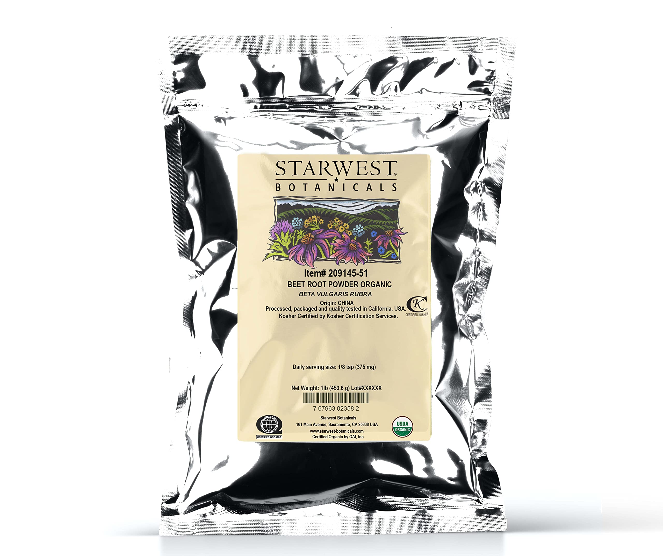 Starwest Botanicals Organic Beet Root Powder, 1 Pound | USDA Organic Certified