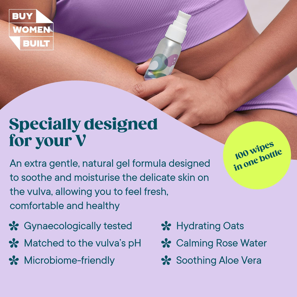 Wype | Viva La V | Toilet Paper Gel | Flushable Feminine Wipes Alternative | Feminine pH Balanced, Rose & Geranium Scented | Equ