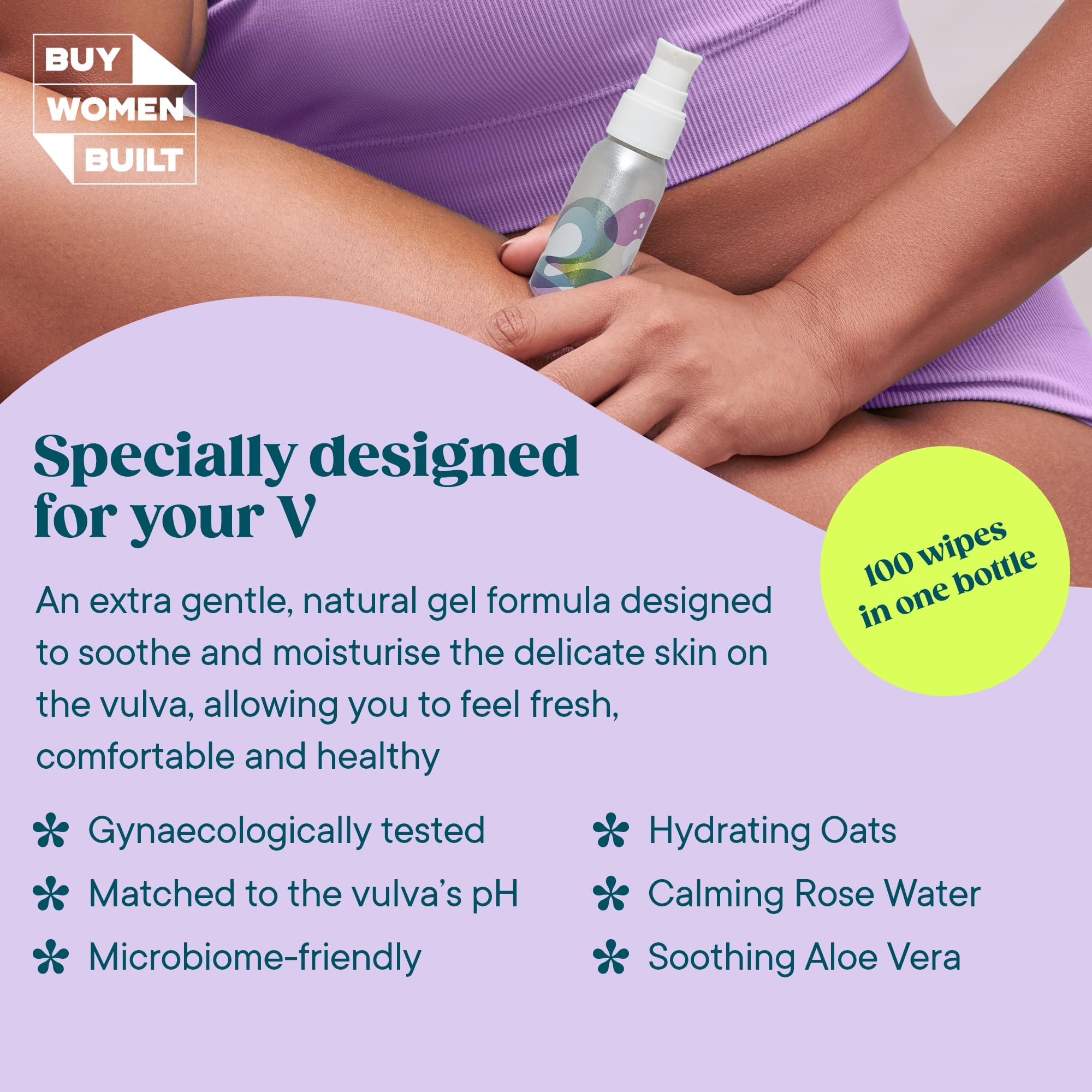Wype | Viva La V | Toilet Paper Gel | Flushable Feminine Wipes Alternative | Feminine pH Balanced, Rose & Geranium Scented | Equ