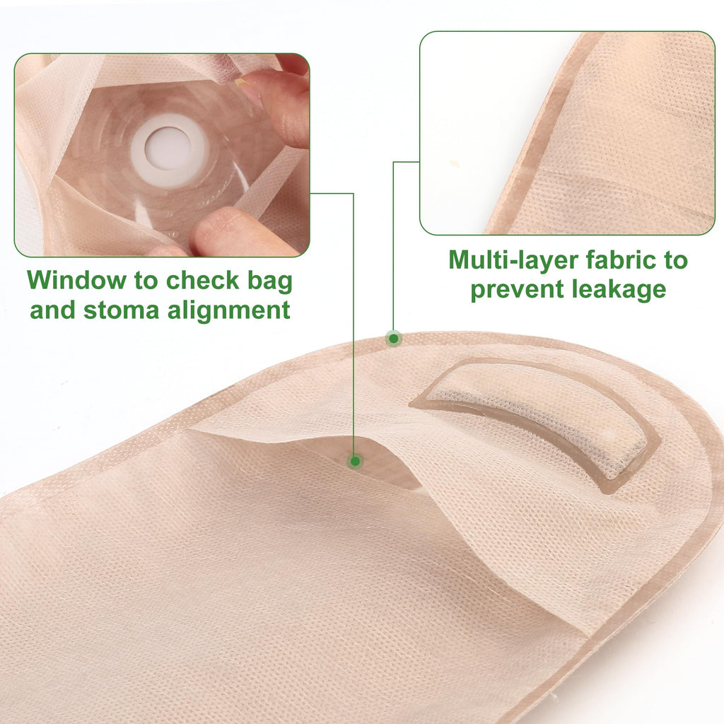 LotFancy Colostomy Bags, Pack of 20, Ostomy Supplies, One-Piece Drainable Pouches with Closure for Ileostomy Stoma Care, Cut-to-