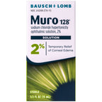 Muro 128 2% Sodium Chloride Hypertonicity Ophthalmic Solution, from Bausch + Lomb, 0.5 Fl Oz (15 mL)