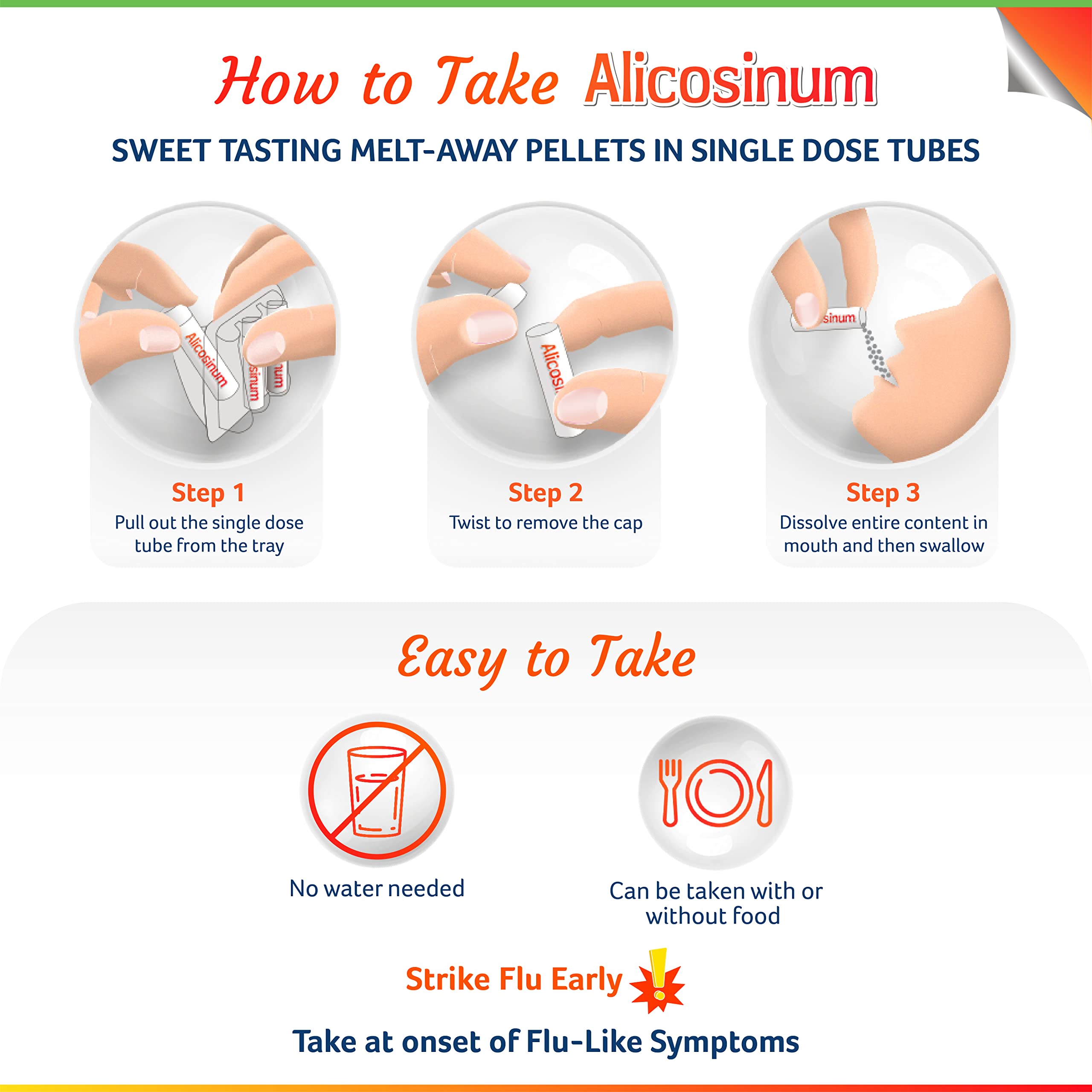ALICOSINUM 30 doses Homeopathic Medicine for Relief of Multiple Flu-Like Symptoms Such as Fever, Sore Throat, Headache, Body Ach