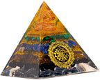 Obsidian Orgone Pyramid Charged for Wealth, Happiness, and Good Fortune, Genuine Crystals and Healing Stones, Malachite, Lapis L