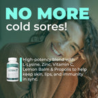NATURALABS L-Lysine + Cold Sore Immune Support Supplement - with Vitamin C, Zinc, Bee Propolis, Lemon Balm & 9-in-1 Herbal Compl