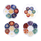 CrystalTears 7 Chakra Crystal Stones Natural Reiki Healing Crystals Gemstones with Engraved Chakra Symbol Tumbled Polished Chakr