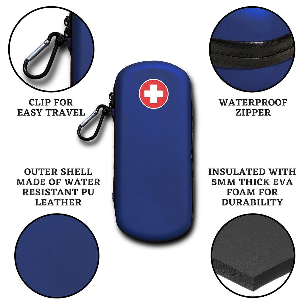 CozmicDriftr EpiPen Carrying Case, Durable EVA Foam, Water Resistant, Holds 2 Epipens, Auvi-Q, Eye Drops, Nasal Sprays and Other