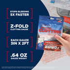 Adventure Medical Kits QuikClot Gauze - Gauze for Emergency Survival Kit, Doomsday Prepping Supplies & More - Stops Bleeding Fas