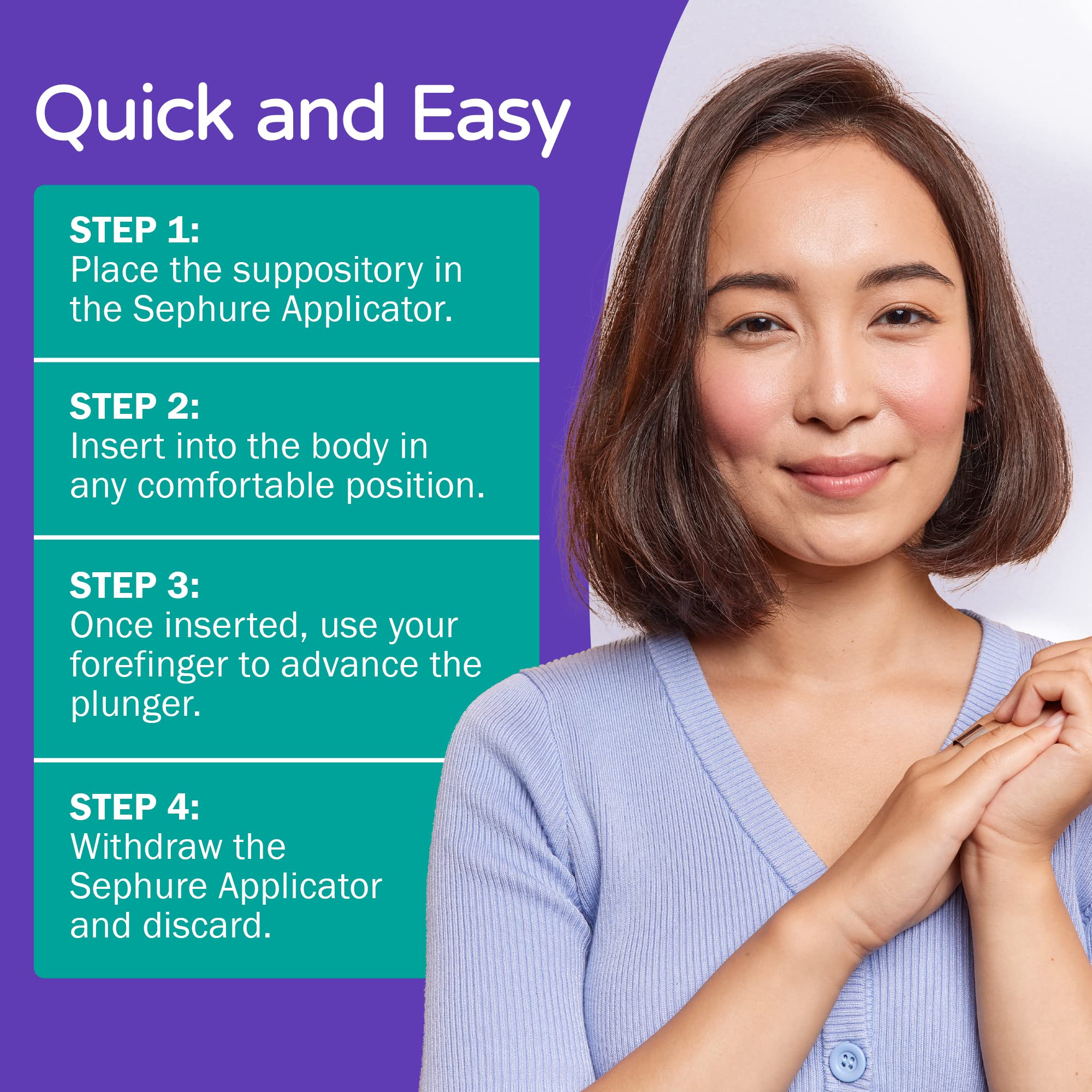 Sephure Easy-to-Use Suppository Applicator for Women and Men, Disposable Applicator for Suppositories for Constipation from Vari