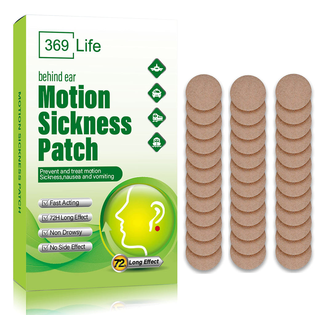 369 Life Motion Sickness Patches for Car and Boat Rides, Ships, Cruise and Airplane & Other Forms of Transport - Travel Essentia