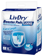 LivDry Incontinence Booster Pads, Use with Adult Diapers for Women and Men, Extra Comfort Softness, Disposable Pad (16 Count, Lo