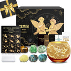 Aovila Gemini Birthday Gifts for Women - Gemini Candle Holder Crystals Birthstones Box Set - Zodiac Astrology Horoscope Gifts fo