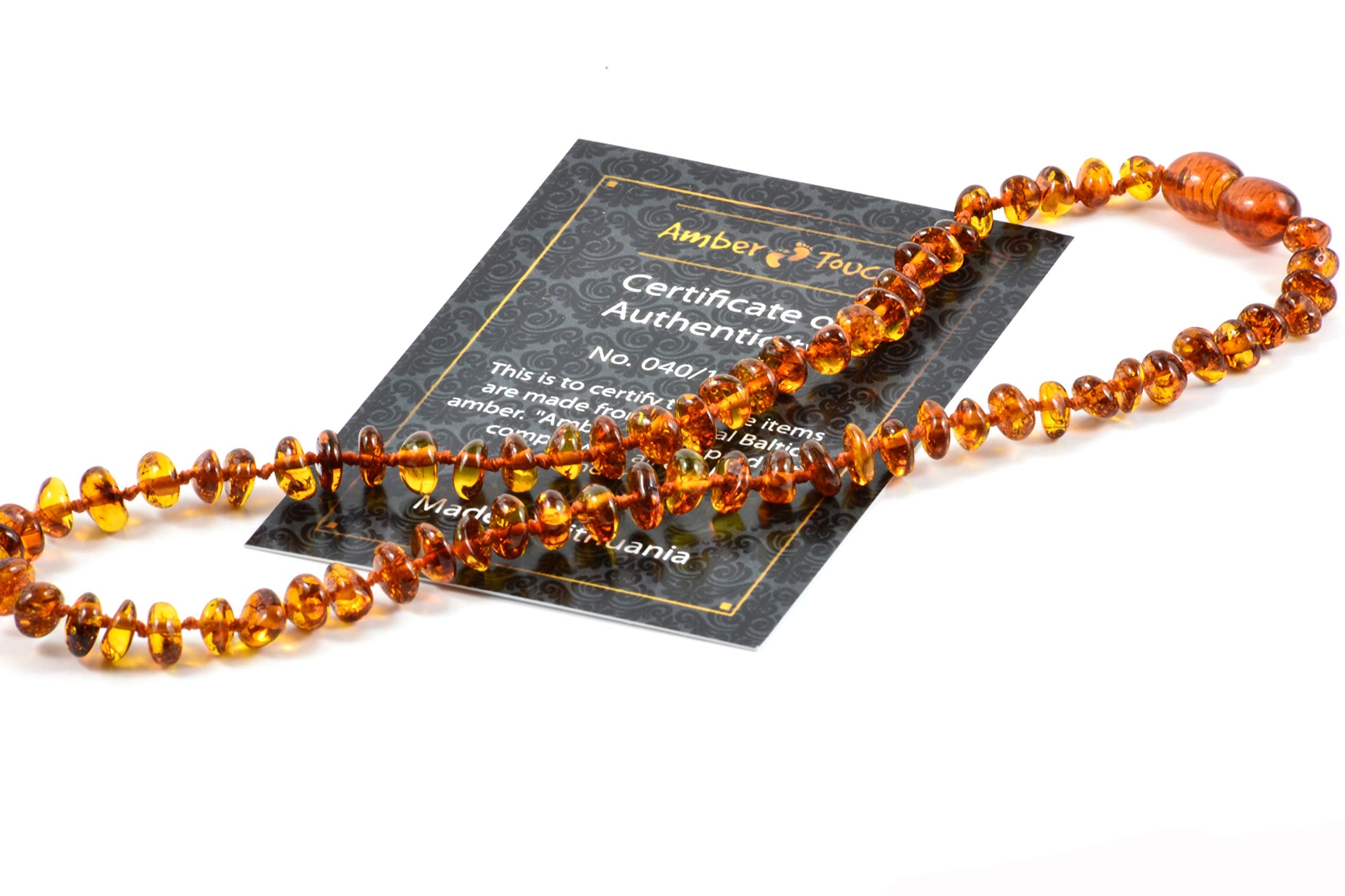 Baltic Amber Necklace (Unisex) - Natural Amber from Baltic Region, Genuine Baltic Amber