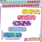 Tondiamo 200 Pieces 5 Styles Cartoon Bandages for Kids Flexible Adhesive Colorful Strips Waterproof Cute Bandages for Girls Repa