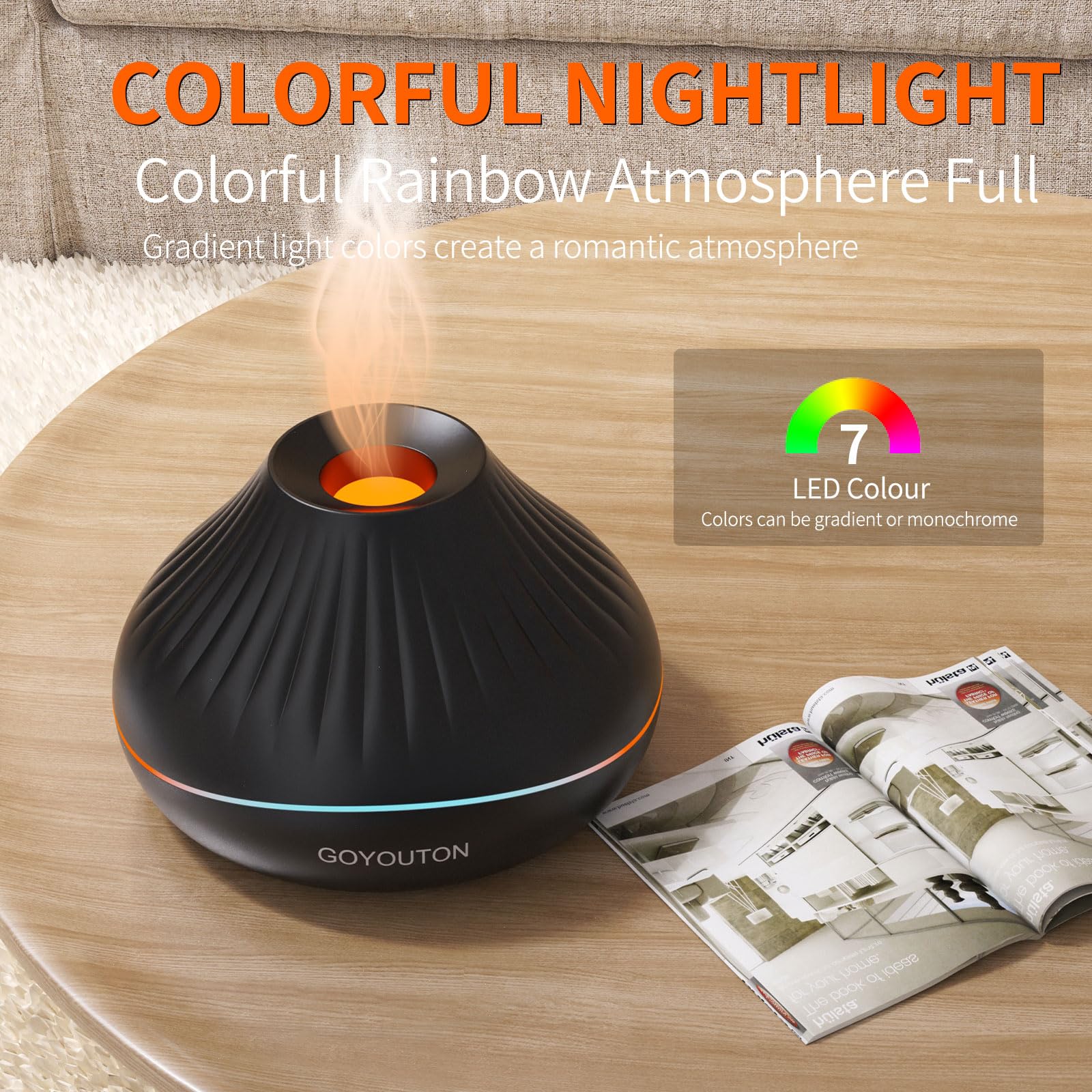 Essential Oil Diffuser,Aroma Scent Diffusers for Home Fire Flame Aromatherapy Diffuser, 160Ml Ultrasonic Cool Mist Humidifier wi