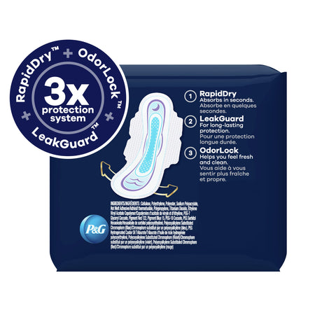 Always Ultra Thin Pads for Women, Size 4 Overnight Absorbency, Unscented with Wings, 26 Count