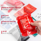 Survivex Hemostatic Gauze - Quick Blood Clotting Gauze for Wounds - Trauma Kit Hemostatic Dressing - 3 in x 4 FT - 5 PCS