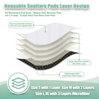 Wegreeco Reusable Menstrual Pads - Sanitary Pads and Panty Liners | Soft Cloth - 6 Pack With 1 Mini Wet Bag (Large, Dandelion)