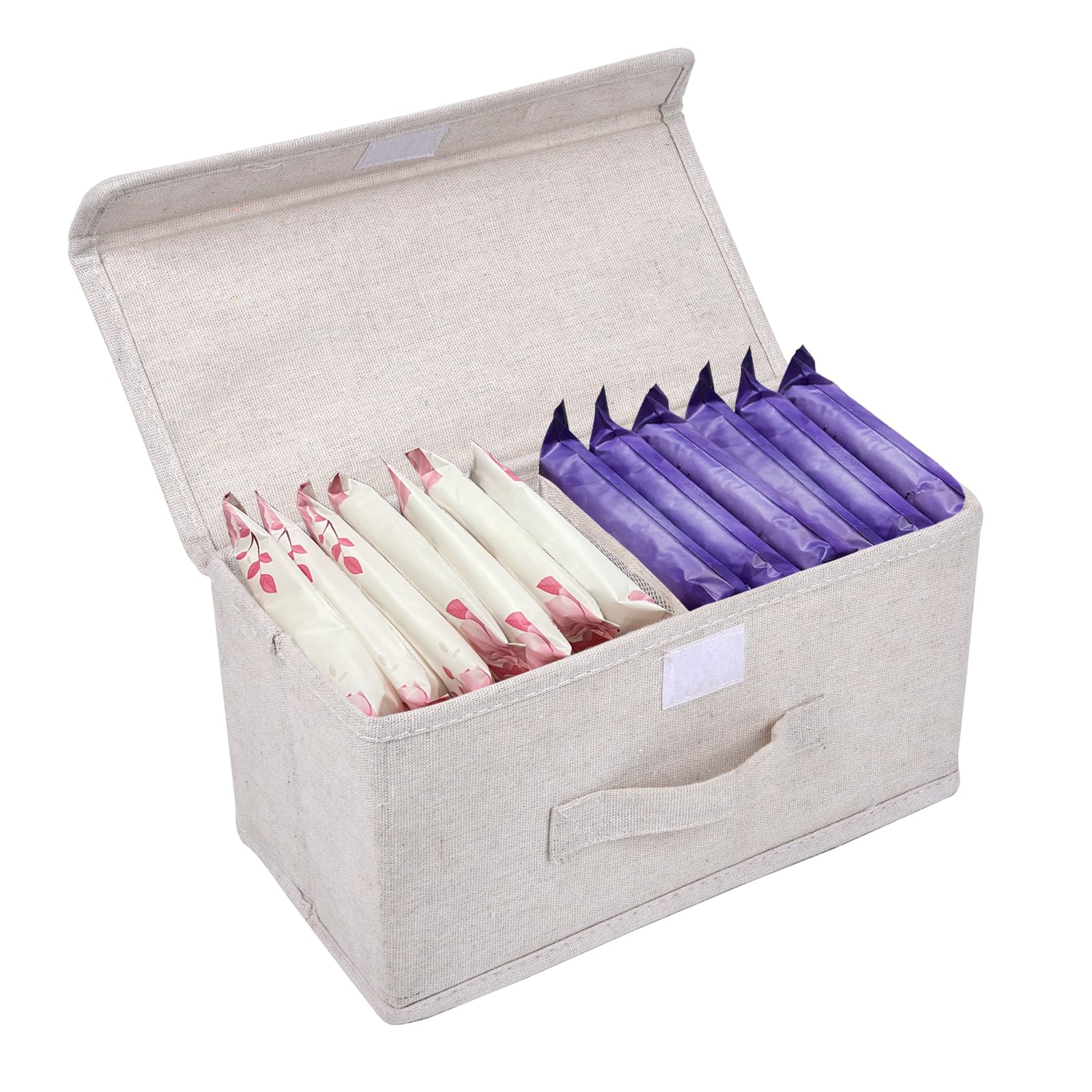 ChengFu Pad Holder for Women Bathroom,Sanitary Napkin Holder, Pad and Tampon Holder for Bathroom, 2 Compartments Pad and Tampon 