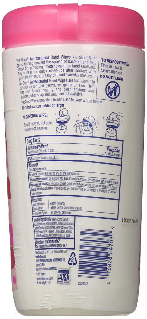 WET ONES Antibacterial Hand Wipes, Fresh Scent 40 Each (Pack of 12)