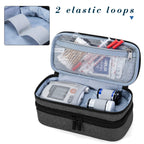 LUXJA 2 Layers Insulin Case with an Ice Pack - Holds 6 Vials (10ml) or 2 Insulin Pens, Diabetic Bag with Supplies Storage Pocket
