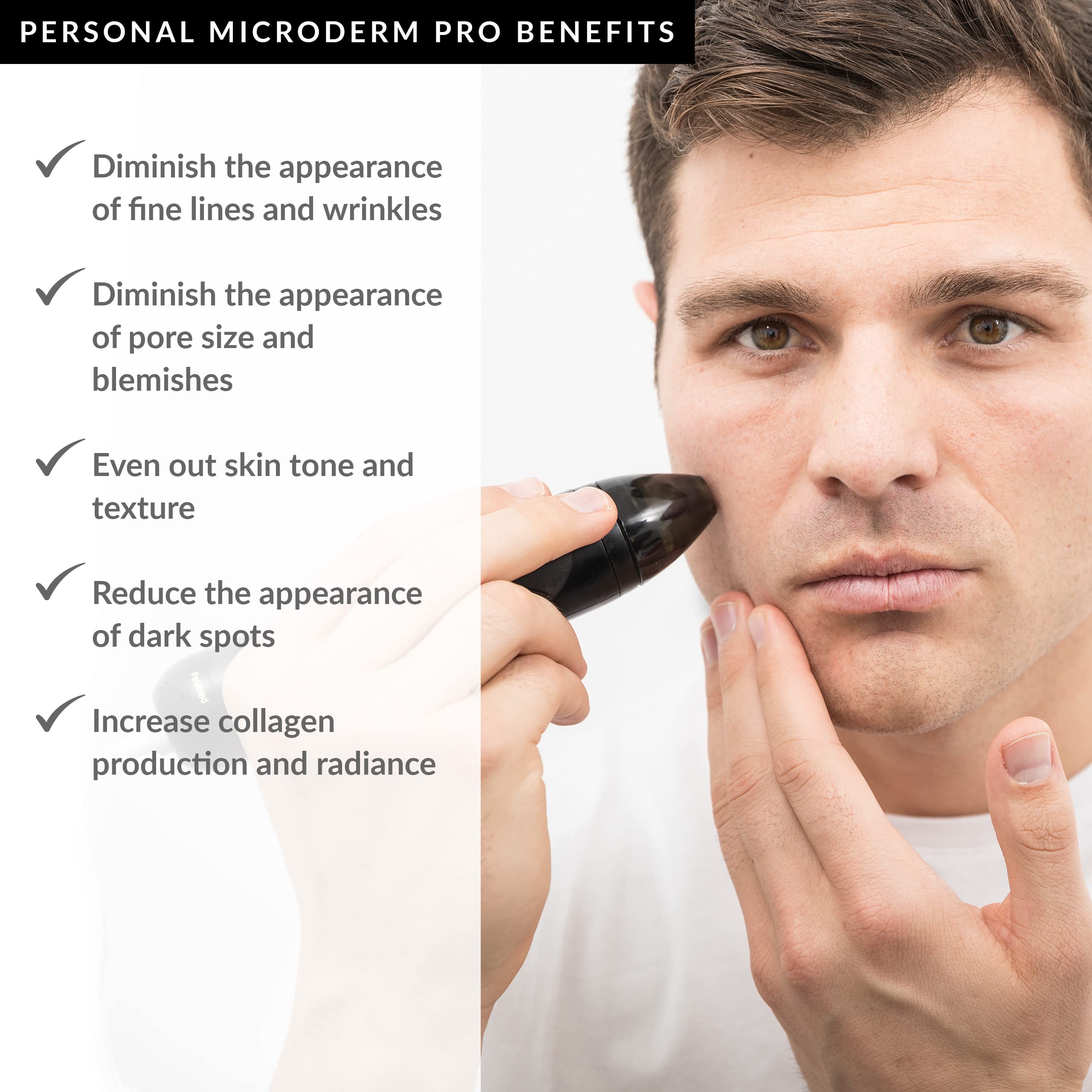 PMD Beauty Personal Microderm Pro - At-Home Microdermabrasion Machine with Kit for Face & Body - Exfoliating Crystals and Vacuum