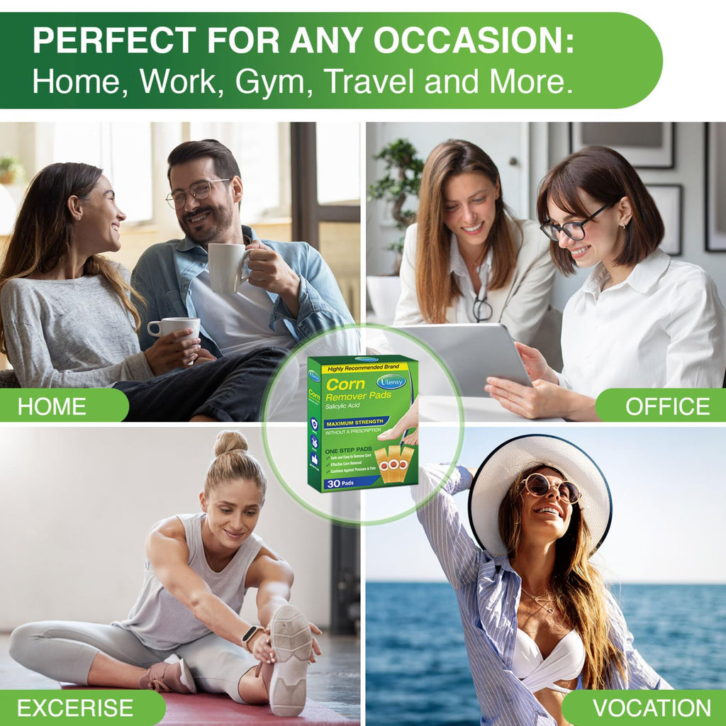 Corn Remover Pads for Feet Toes: 30 Pack 40% Salicylic Acid Extra Strength Treatment - Fast Effective Medicated Bandages for Adu