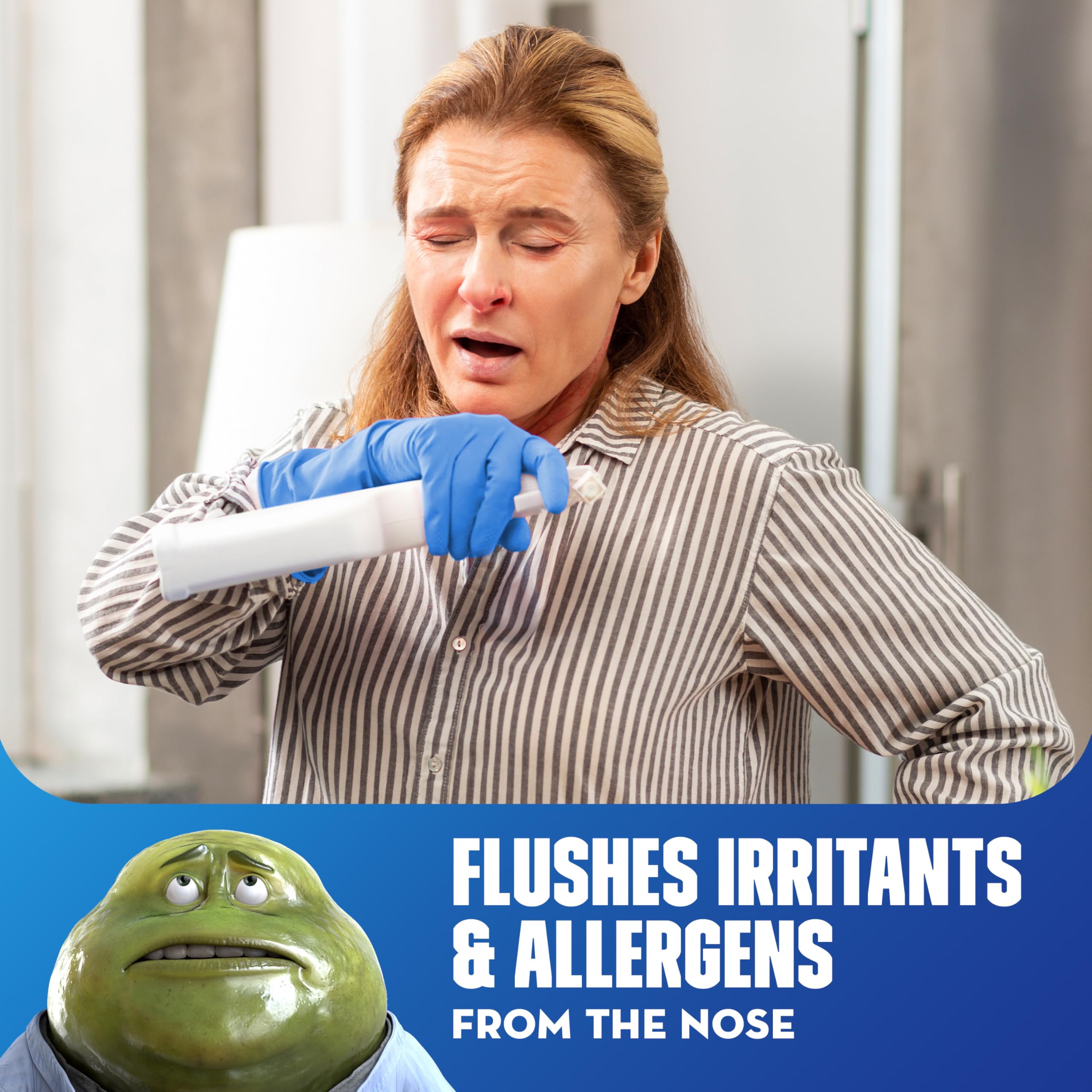 Mucinex Sinus Saline Nasal Spray & Sinus Rinse, Drug-Free, Additive Free, Non-Drowsy Nasal Irrigation with 2-in-1 Jet + Mist Spr