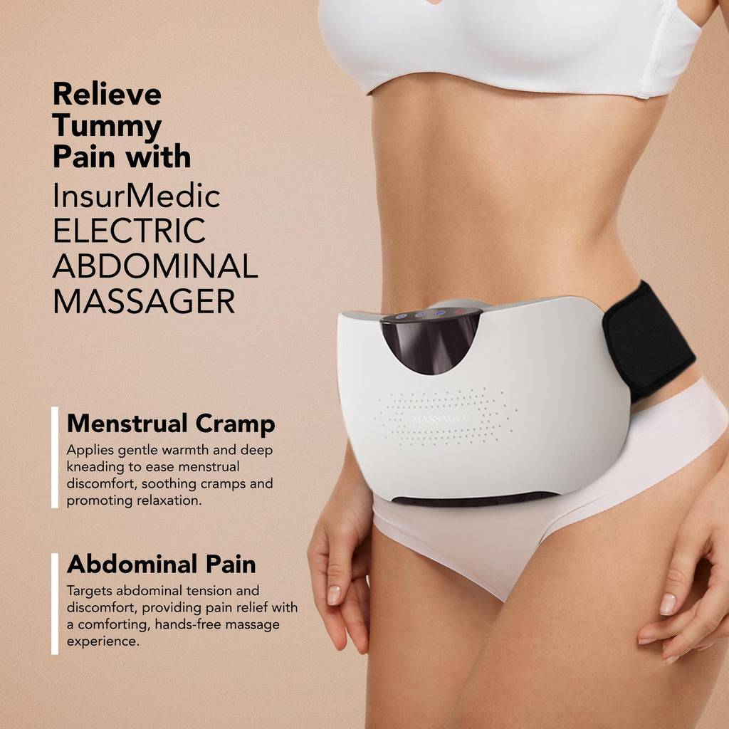 Abdominal Massager - Electric Stomach Tummy Anti Cellulite Remover Machine for Flat Belly - Real Bian Stone Kneading Heat Relief