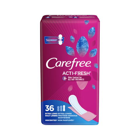 Carefree Acti-Fresh Extra Long 36 Count Liner to Go