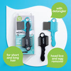 NitWits Head Lice & Egg Comb 2 Pack, 3-in-1 Lice Comb, Detangles, Removes Lice & Eggs and Includes 5x Magnifying Glass